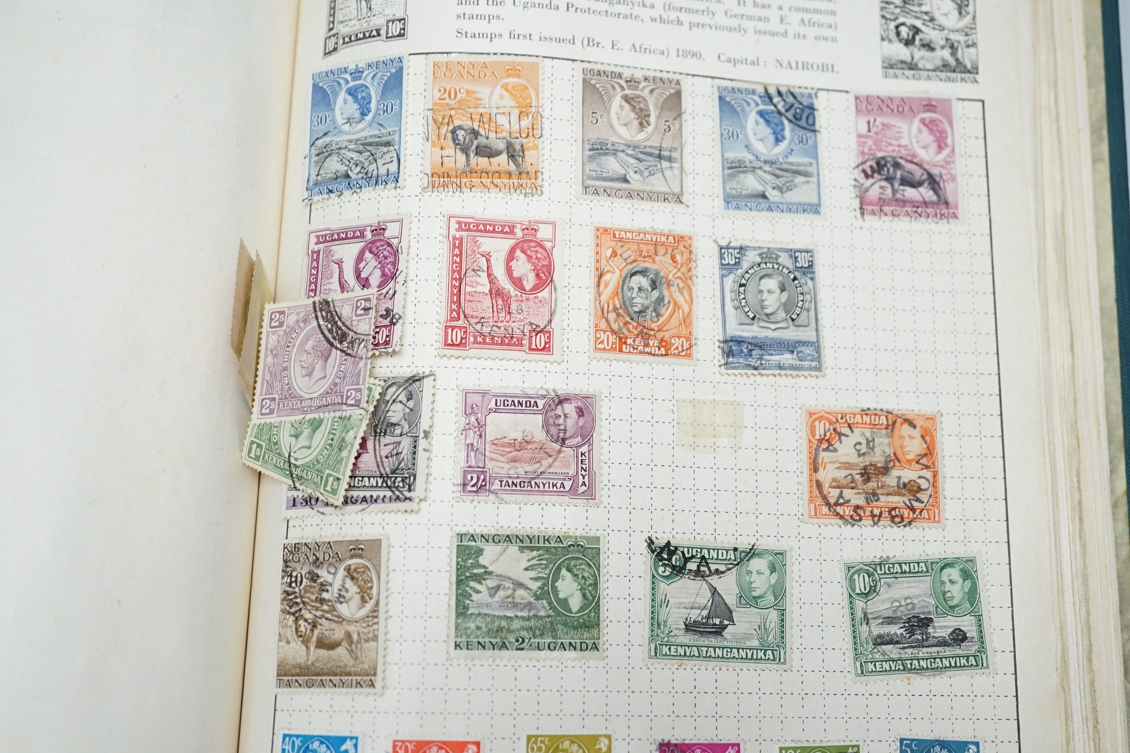 Four albums with Victorian and later Commonwealth and World stamps